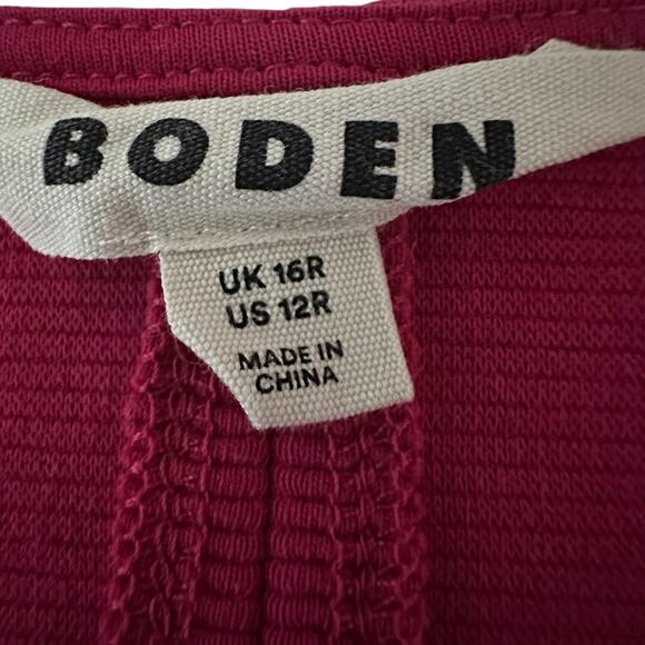 Boden Ellen Ottoman Fuchsia Long Sleeve Stretch Knit Dress (12) - Picture 9 of 10